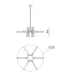 Люстра на штанге Castle 18-01 Black and Smoke