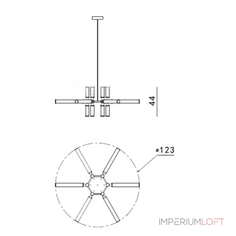 Люстра на штанге Castle 18-01 Black and Smoke Люстра на штанге Castle 18-01 Black and Smoke