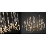 Люстра на штанге Il Pezzo 3 Round Chandelier Brass and Crystals