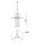 Люстра на штанге Castle 9-02 Black and Milk