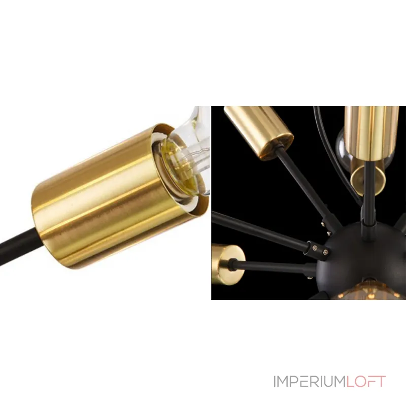 Подвесная люстра Sputnik 12 Black and Gold Подвесная люстра Sputnik 12 Black and Gold