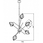 Люстра на штанге HARLOW Small Chandelier Gabriel Scott