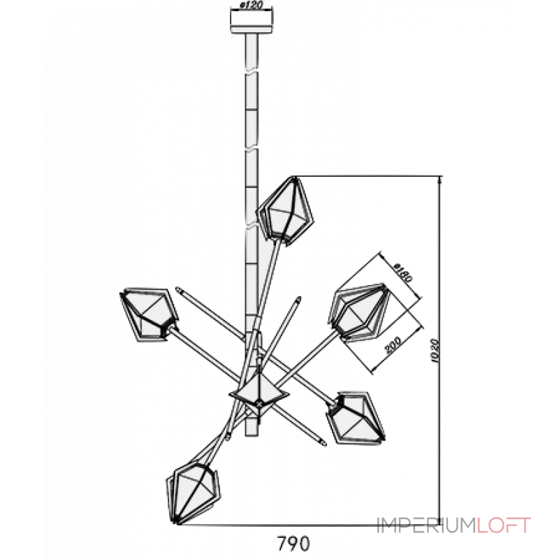 Люстра на штанге HARLOW Small Chandelier Gabriel Scott