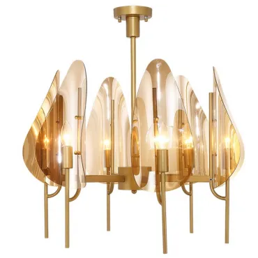 Люстра на штанге Chandelier Max Ingrand Fontana Arte Amber glass