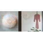 Декор на стену из перьев Plumage Pink c подсветкой от ImperiumLoft