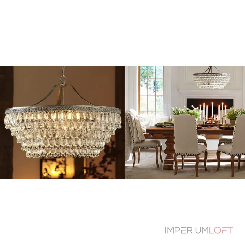 Подвесная люстра Clarissa Glass Drop Petite Round Chandelier