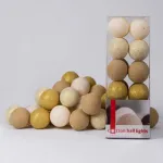 Гирлянда хлопковые фонарики Сotton Ball Gold Mix от ImperiumLoft