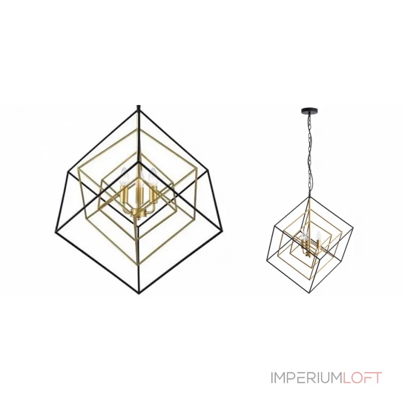 Подвесной светильник CUBIST Pendant Black and Gold 3 lamp Подвесной светильник CUBIST Pendant Black and Gold 3 lamp
