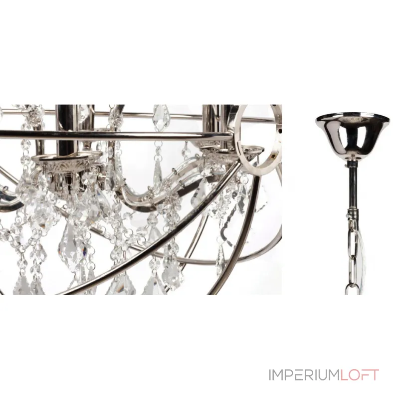 Подвесная люстра RH Foucault's Orb Crystal Chandelier Polished Nickel Small