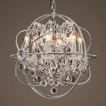 Подвесная люстра RH Foucault's Orb Crystal Chandelier Polished Nickel Small