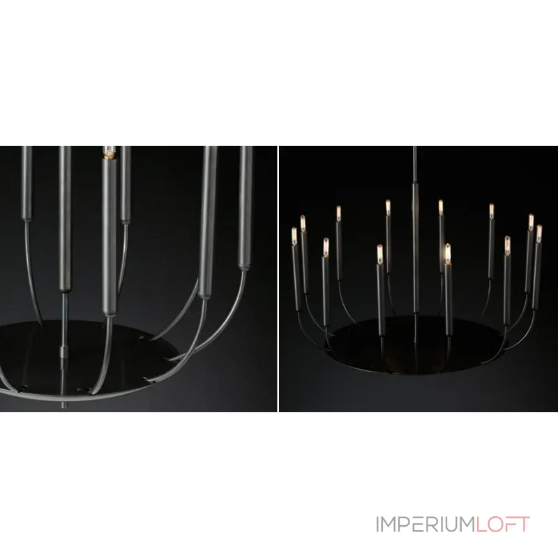 Подвесная люстра RH Quenouilles Round Chandelier black
