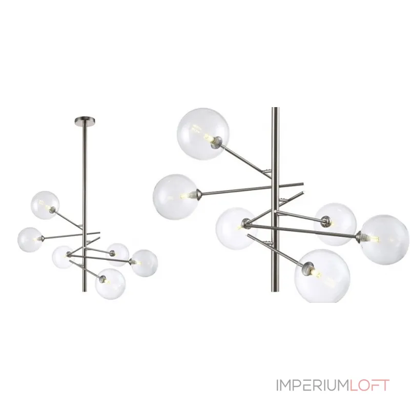 Люстра на штанге Gallotti & Radice Straight Nickel 6 Люстра на штанге Gallotti & Radice Straight Nickel 6