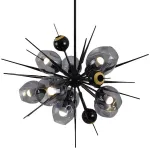 Люстра на штанге Boom Bubble Black 10 плафонов