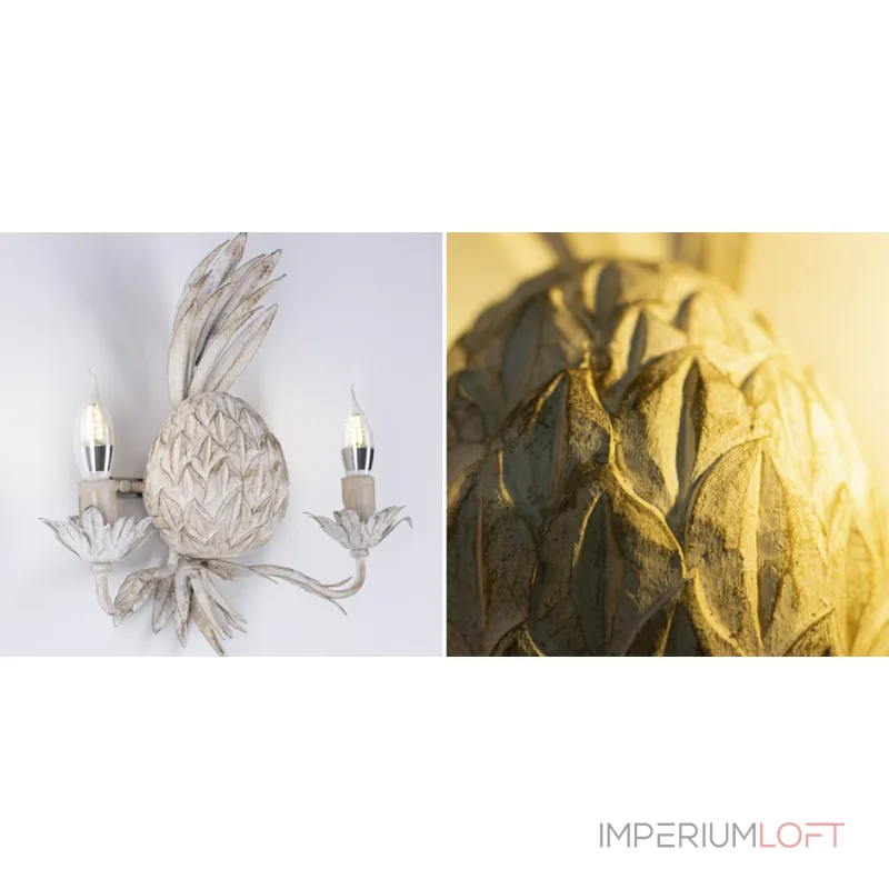 Бра Ананас белый прованс Pineapple Wall Lamp от ImperiumLoft