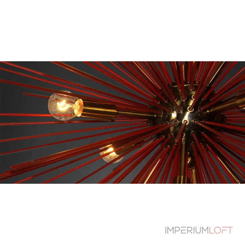 Подвесная люстра ASTRA Chandelier Sputnik Red and Brass Подвесная люстра ASTRA Chandelier Sputnik Red and Brass