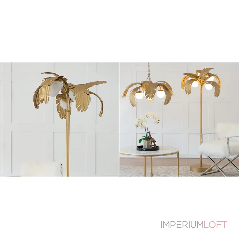 Торшер Vintage Floor Lamp Gold Сoconut Palm от ImperiumLoft