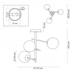 Люстра на штанге Bolle hanging 3 lamp Multi Color