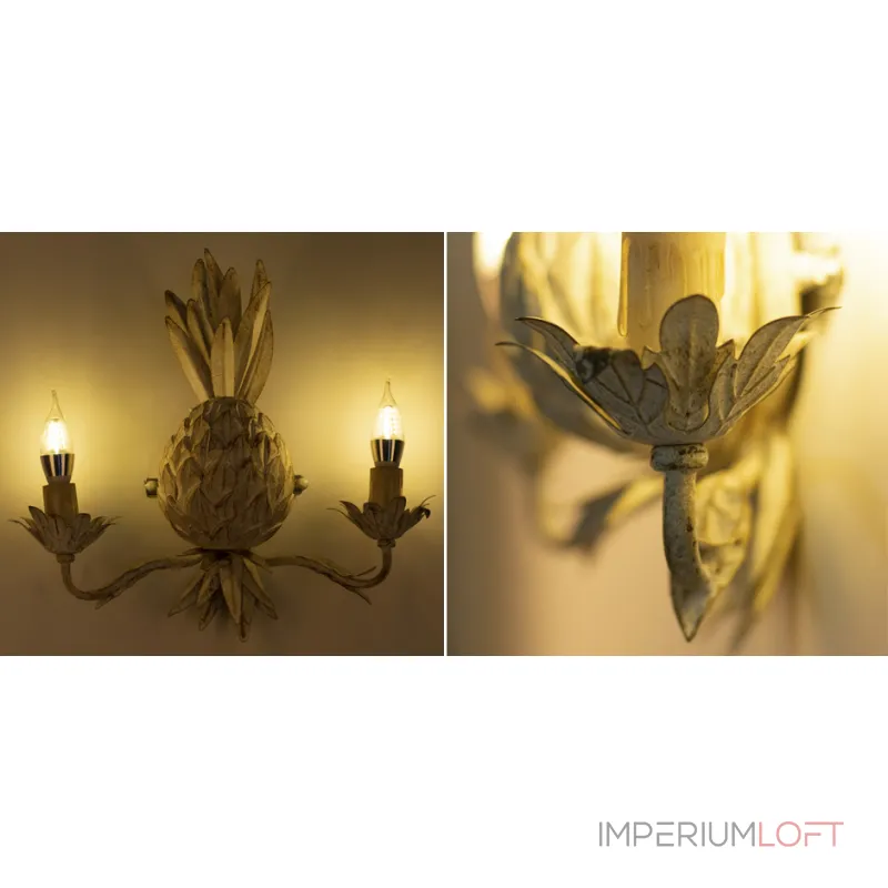 Бра Ананас белый прованс Pineapple Wall Lamp от ImperiumLoft