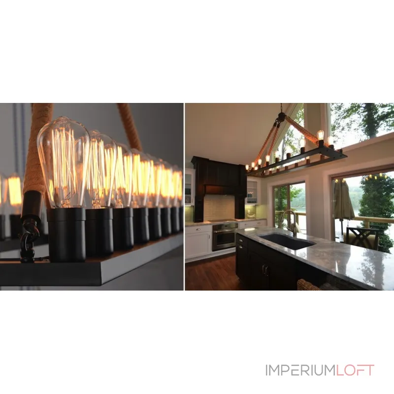 Подвесная люстра Square Large Loft Rope Light Подвесная люстра Square Large Loft Rope Light