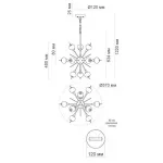 Люстра на штанге White Glass Globes Sputnik Chandelier