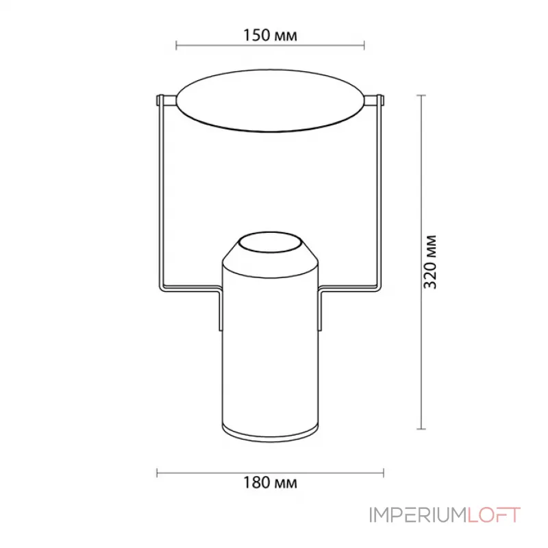 Настольная лампа Black Cylinder Table Lamp от ImperiumLoft