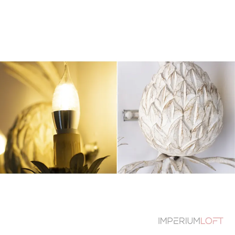 Бра Ананас белый прованс Pineapple Wall Lamp от ImperiumLoft