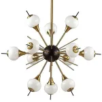 Люстра на штанге White Glass Globes Sputnik Chandelier