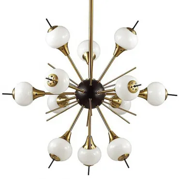 Люстра на штанге White Glass Globes Sputnik Chandelier