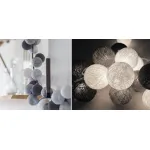 Гирлянда хлопковые фонарики Сotton Ball Silver Mix от ImperiumLoft