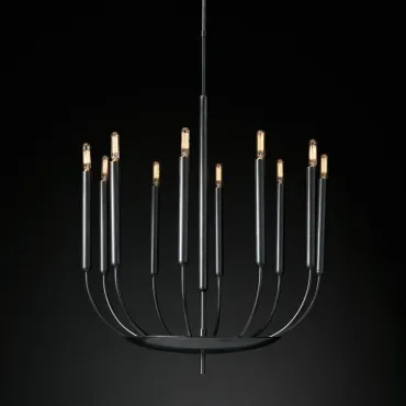 Подвесная люстра RH Quenouilles Round Chandelier black