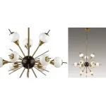 Люстра на штанге White Glass Globes Sputnik Chandelier