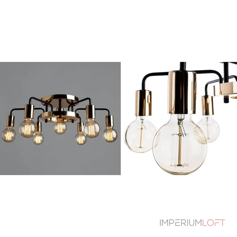 Потолочная люстра Loft Industrial Glossy Gold Ceiling