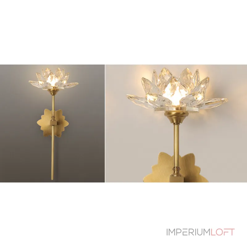 Настенный светильник Хрустальный Цветок Лотоса Lotus flower Wall Clear Glass C от ImperiumLoft Настенный светильник Хрустальный Цветок Лотоса Lotus flower Wall Clear Glass C от ImperiumLoft