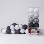 Гирлянда хлопковые фонарики Сotton Ball Silver Mix от ImperiumLoft