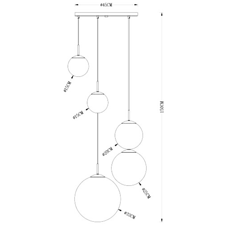 Светильник подвесной Mirror Ball Silver 5 плафонов от ImperiumLoft Светильник подвесной Mirror Ball Silver 5 плафонов от ImperiumLoft