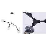 Люстра на штанге Сrumpled Glass Bubble Chandelier Black 3