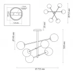 Люстра на штанге Bolle hanging 6 lamp Multi Color