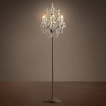 Торшер 19TH C. ROCOCO IRON & CLEAR CRYSTAL floor lamp