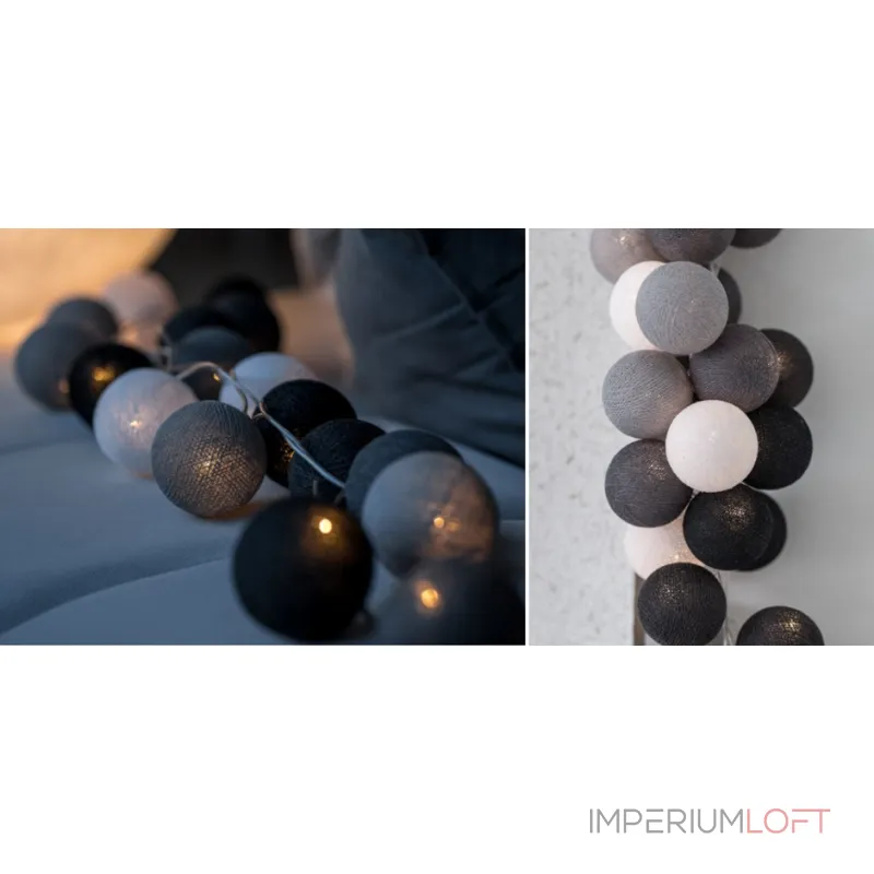 Гирлянда хлопковые фонарики Сotton Ball Antra от ImperiumLoft Гирлянда хлопковые фонарики Сotton Ball Antra от ImperiumLoft