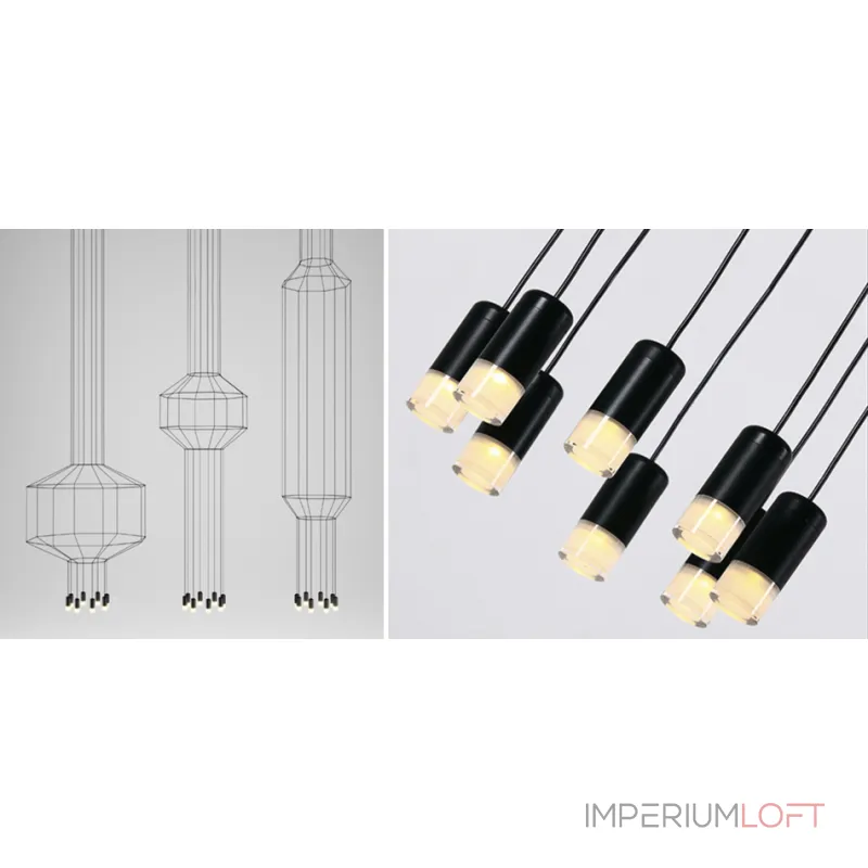 Подвесной светильник Vibia Wireflow Chandelier 0378 LED Suspension 42 lamp Подвесной светильник Vibia Wireflow Chandelier 0378 LED Suspension 42 lamp
