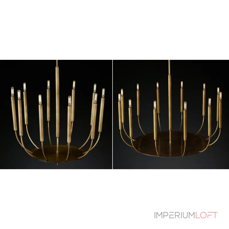 Подвесная люстра RH Quenouilles Round Chandelier brass Подвесная люстра RH Quenouilles Round Chandelier brass