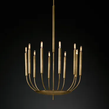 Подвесная люстра RH Quenouilles Round Chandelier brass