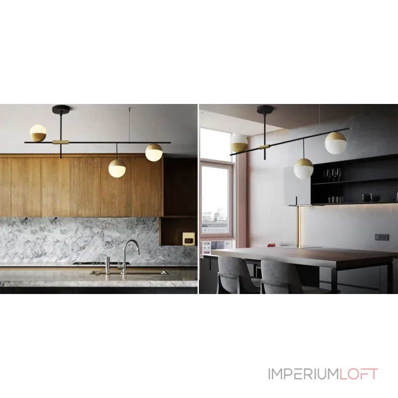 Люстра Balls white & brass 3 от ImperiumLoft