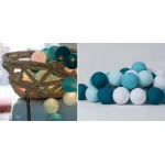 Гирлянда хлопковые фонарики Сotton Ball Aqua от ImperiumLoft