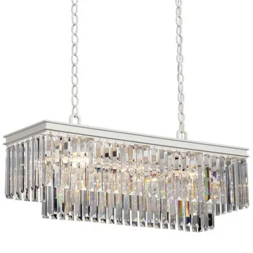 Подвесная люстра RH 1920s Odeon Clear Glass Rectangular Chandelier White iron 80