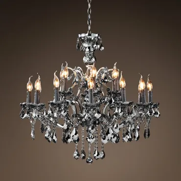 Подвесная люстра 19TH C. ROCOCO IRON & Smok CRYSTAL 18