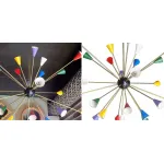 Люстра на штанге Huge Pair of Multi Color Italian Sputnik