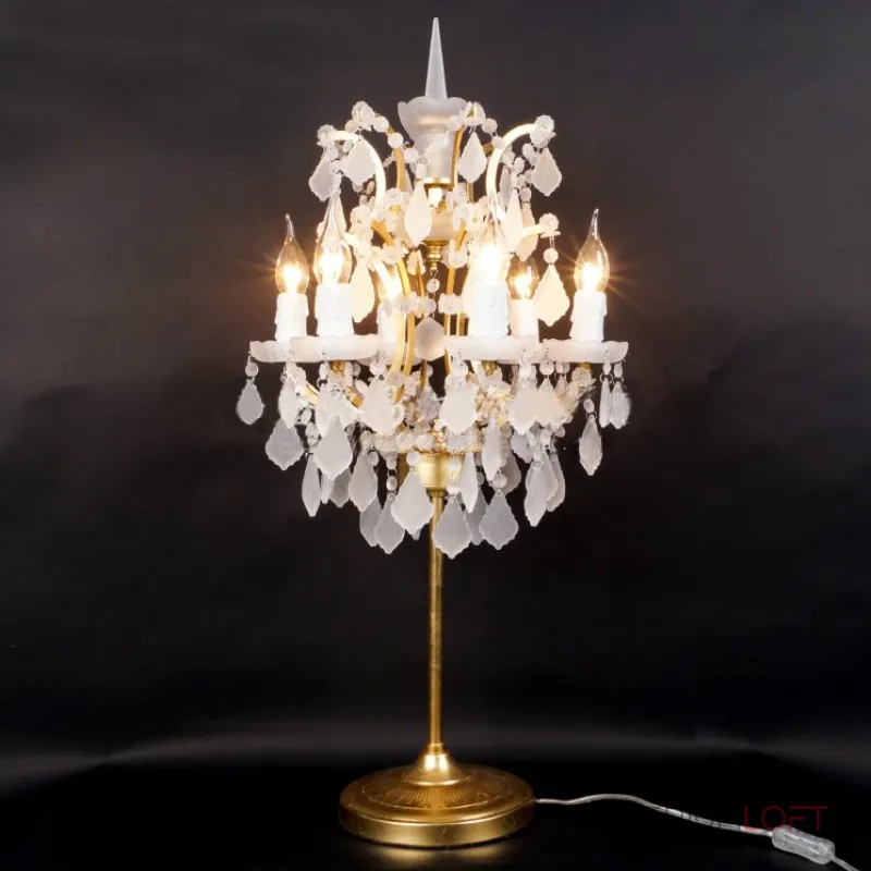 Настольная лампа 19TH C. ROCOCO IRON & White Matt CRYSTAL Table Lamp от ImperiumLoft Настольная лампа 19TH C. ROCOCO IRON & White Matt CRYSTAL Table Lamp от ImperiumLoft