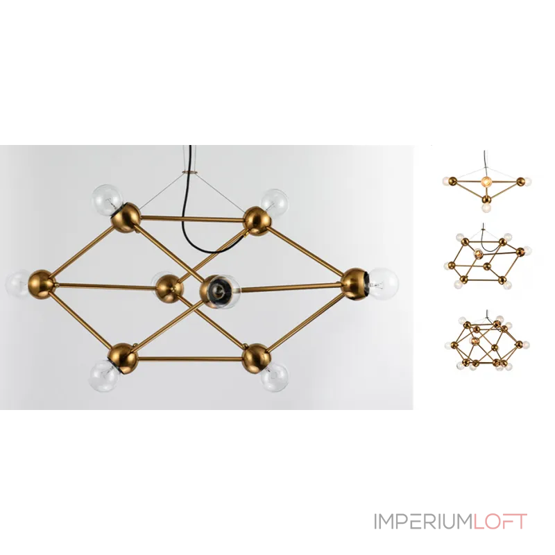 Подвесная люстра Molecule Gold Chandelier