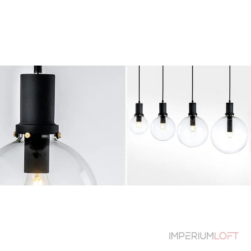Подвесной светильник Glass Globe Black от ImperiumLoft